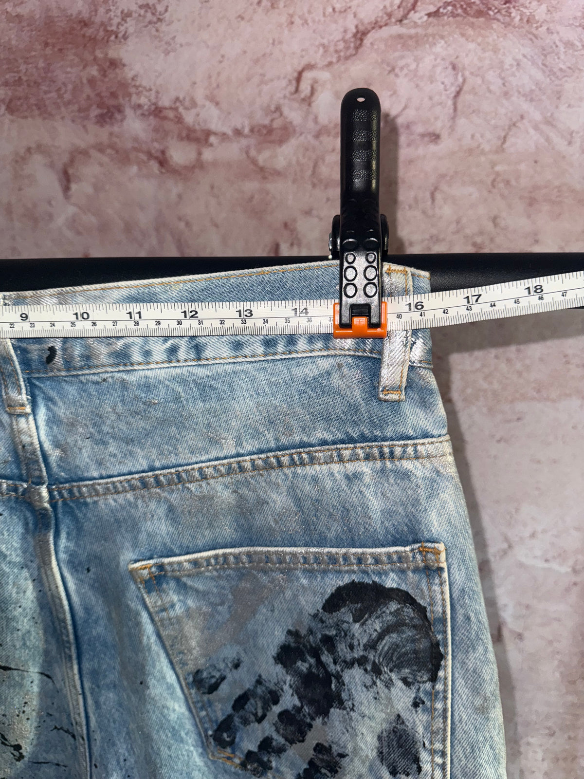 Hand-Painted Graffiti Denim Cargo Pants